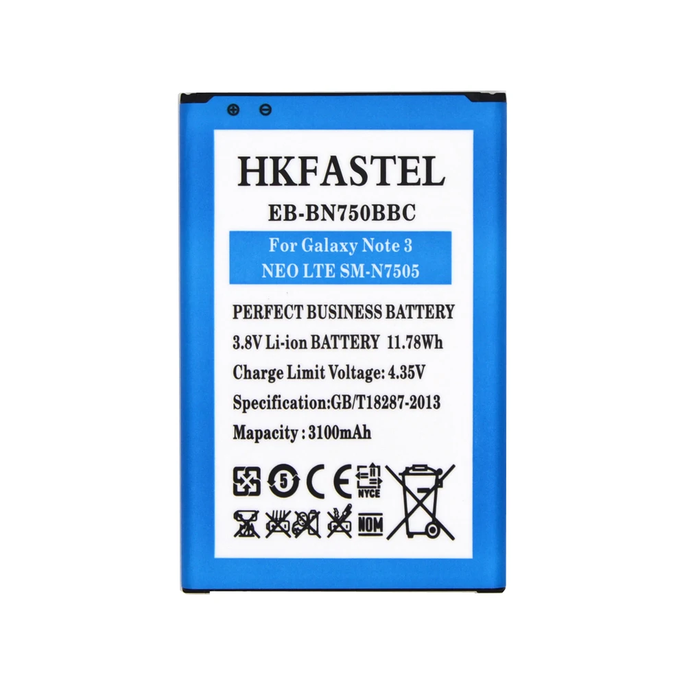 HKFASTEL EB BN750BBC оригинальный мобильный аккумулятор для samsung Galaxy Note 3 NEO LTE SM N7505 III Neo N750