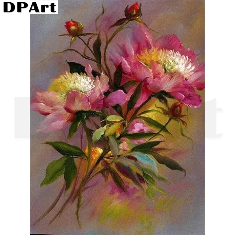 Diamond Painting Full Square/Round Drill Bouquet Mum 5D Daimond Embroidery Cross Stitch Mosaic Rhinestone Picture L231 | Дом и сад