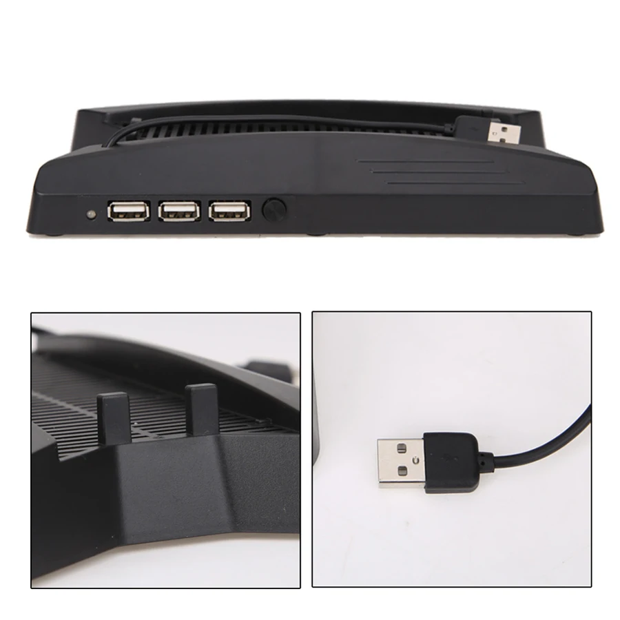  PS4 Pro Vertical Stand Cradle Base Cooling Fans Cooler USB HUB For Playstation 4 Pro Console Access