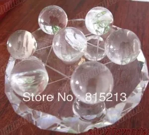 

ddh0016 BEAUTIFUL 7 NATURAL CLEAR QUARTZ CRYSTAL SPHERE BALL HEALING + STAND