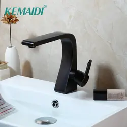 KEMAIDI Новый Дизайн Масло втирают Черный Бронзовый Смеситель для ванной комнаты 1 Ручка бассейна ванная комната Палуба Гора раковина