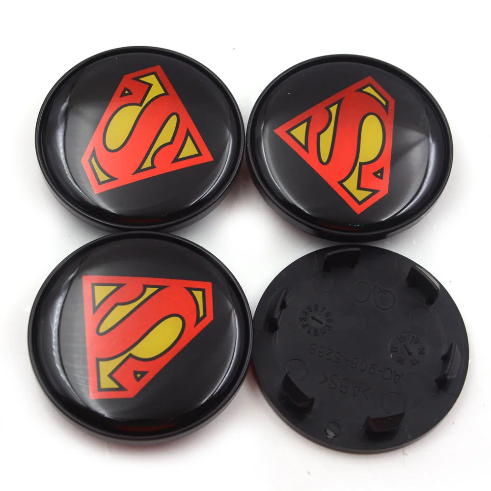 

Gzhengtong 4pcs/lot Black Color Caps 59mm/53mm Wheel Center Cover Hub Cap for Ford in Superman Logo