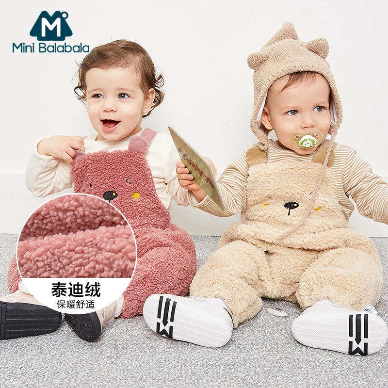 

Mini Balabala Winter Baby Leggings Boys Girls Soft Warm Cotton Pants Imitation Jeans Children's Casual Trousers Clothes