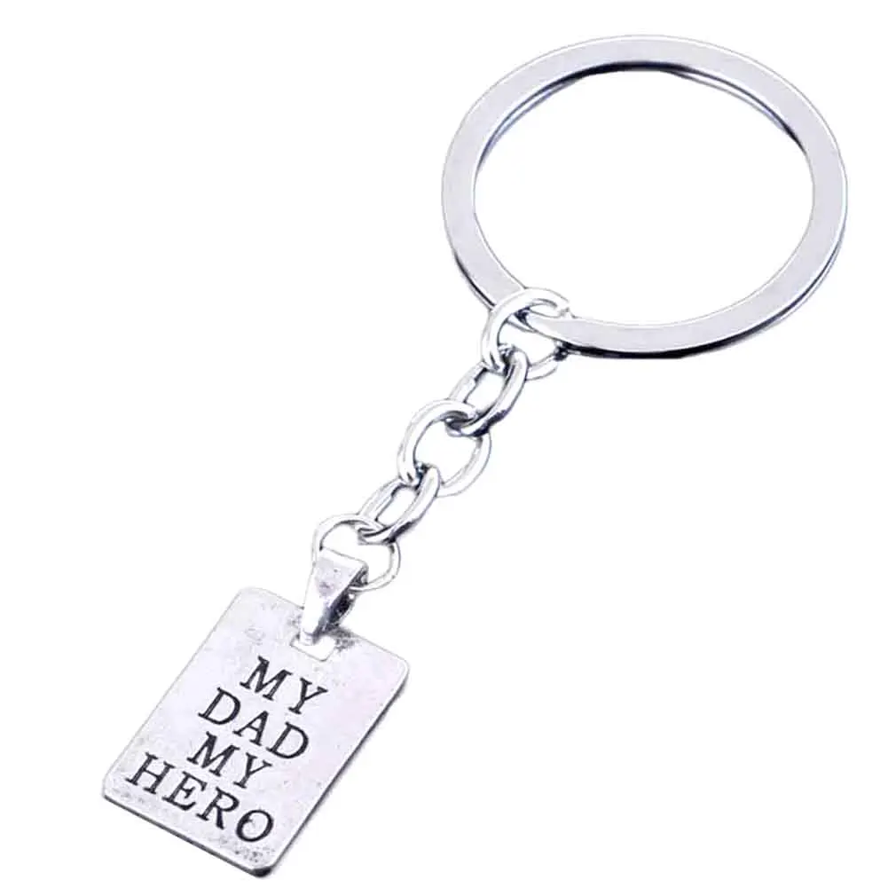 Best Gift Fashion Creative English Letter Key Chain My Dad Hero Chains I Love Alloy Pendant Rings For Men | Украшения и