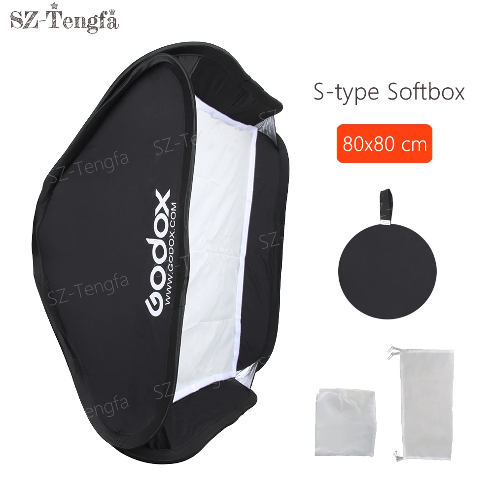 Godox 80*80 см Складная Softbox suitbale для S-Type Кронштейн Камера flash (80*80 софтбокс только) |