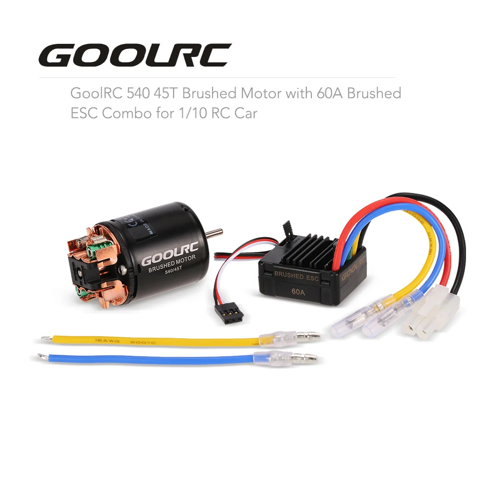 

GoolRC RC Part Motor Brushed 540 45T Brushed Motor with 60A Brushed Electric ESC Combo for 1/10 RC Rock Crawler Climbing Car