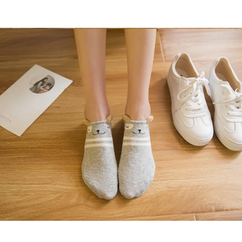 1 пара женские хлопковые короткие Носки с рисунком животных|ankle socks|short sockssoft socks |