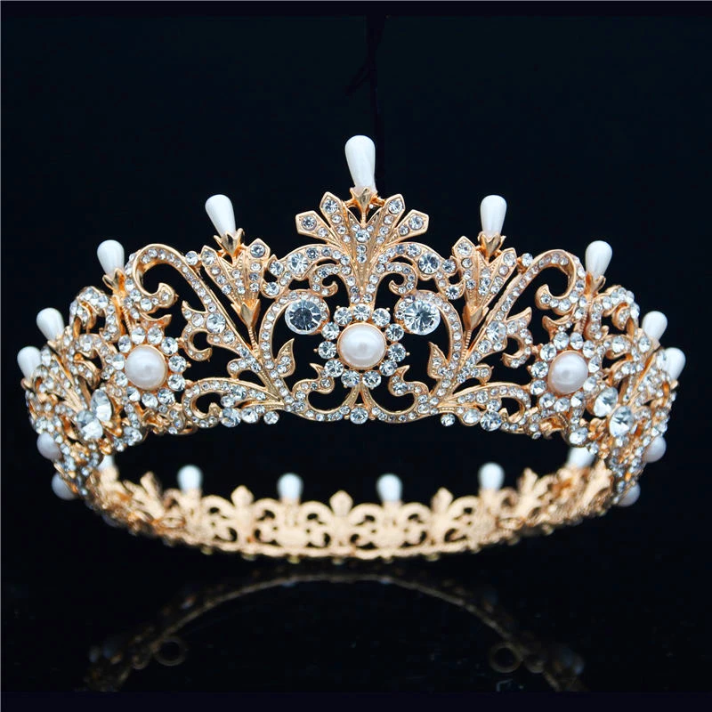 Bride Tiara Crown for Women Headdress Bridal Wedding Hair Jewelry Girls