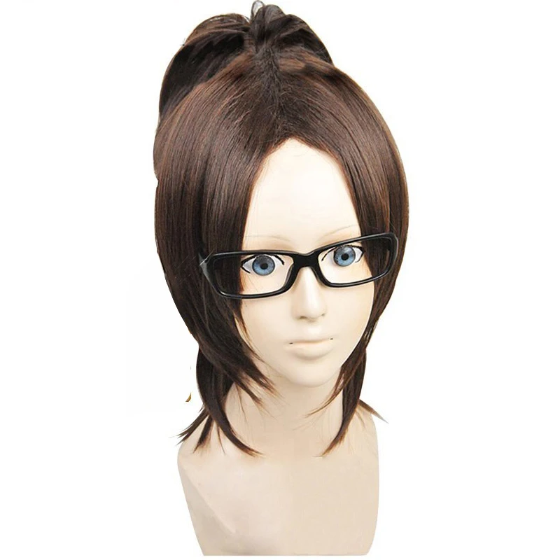

Clip Ponytail +Hair Cap+Attack On Titan Hanji Zoe Dark Brown Natural Wave Synthetic Costume Cosplay Wig For Girls