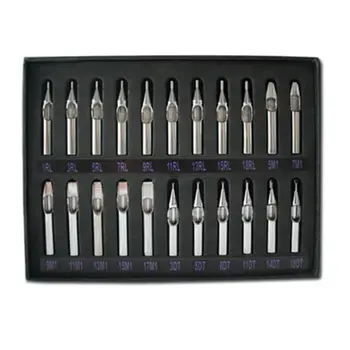 

Hot Sale Best 22pcs Sizes Tattoo Tips 316 Stainless Steel Tattoo Nozzle Tips for Needles Set Kit