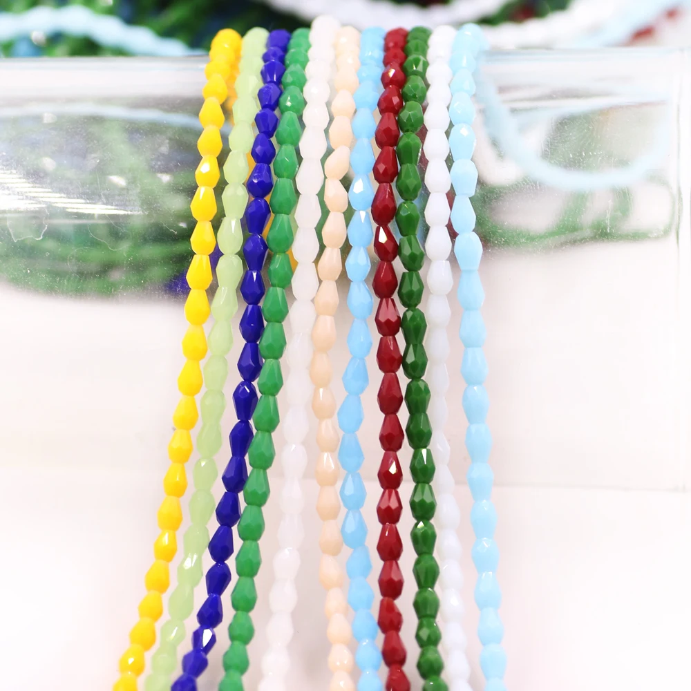 

Glass Droplet 3*5 Crystal Loose Beads DIY Crafts Material Natural Stones Czech Beaded Charms Chinese Jewelry Beading Wholesale