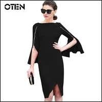 OTEN-Fashion-Streetwear-Women-Sexy-Zipper-dress-Flare-sleeve-Irregular-Hem-Elegant-Ladies-Wear-to-work