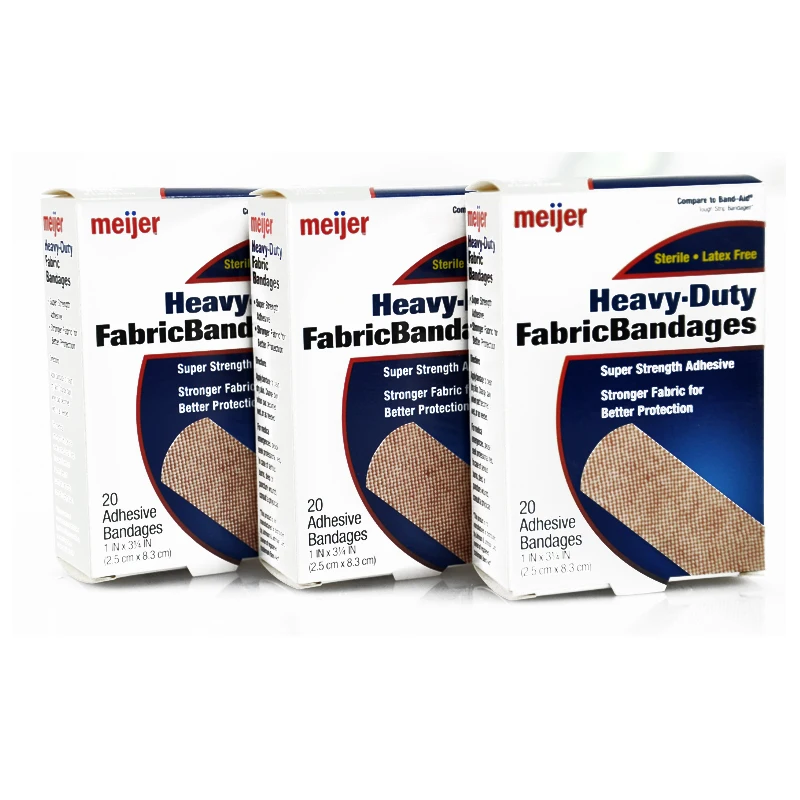 

Free Shipping 60 PCs/3Boxes 2.5X8.3cm Heavy-Duty Bandages Hemostasis Band aid Family Emergency kit Travel Camping First aid
