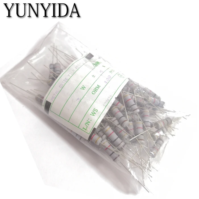 

100pcs 3W +-5% Carbon Film Resistor 3W 1R 10R 22R 47R 100R 220R 330R 680R 1K 2K2 4.7K 10K 47K 100K 470K 1M
