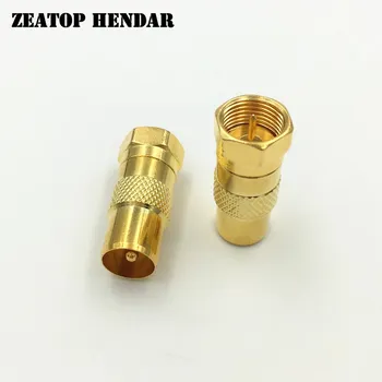 

200Pcs F Male Plug to IEC DVB-T TV PAL Male Straight Coaxial RF Adapter Connector Gold Plated