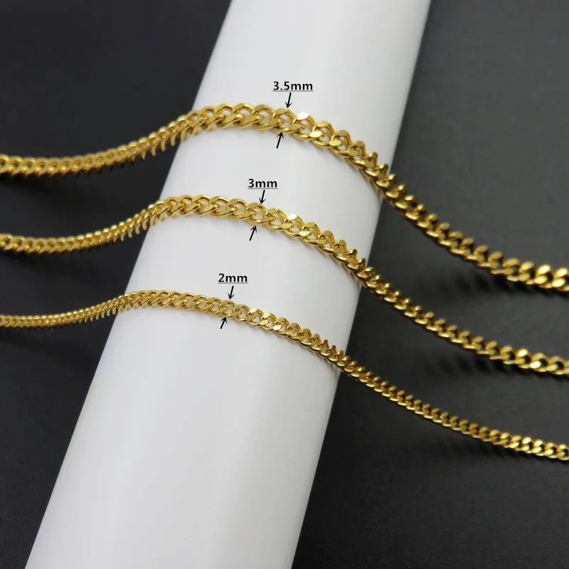 2mm 3mm 3.5mm Gold color Chain For 