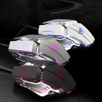 

Wired Gaming Mouse Mice 6Keys 3200DPI Optical Sensor 5 Independently Programmable Buttons Ergonomic Design for LOL