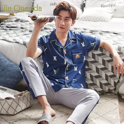 J & Amp; Q Moda Hombre Pijamas 2019 Primavera Nueva Impresión Top + Sólido Abajo Pj Set Pijamas de Moda 100% Algodón de los Hombres para Hombre J & Amp; Q Moda Hombre Pijamas 2019 Primavera Nueva Impresión Top + Sólido Abajo Pj Set Pijamas de Moda 100% Algodón de los Hombres para Hombre