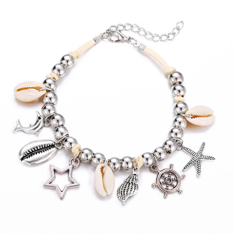 2019 Seashell Tassel Anklets For Women Stone Beads Sea Shell Anklet Bohemian Bracelets On Leg Ocean Beach Jewelry Gift 2019 Seashell Tassel Anklets For Women Stone Beads Sea Shell Anklet Bohemian Bracelets On Leg Ocean Beach Jewelry Gift