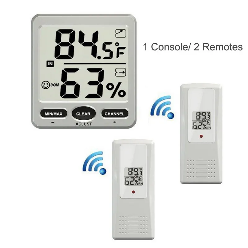 

LCD Thermostat Digital 433MHz Wireless 8-Channel Indoor/Outdoor Thermo-hygrometer + Three Remote Sensors Thermometer Hygrometer