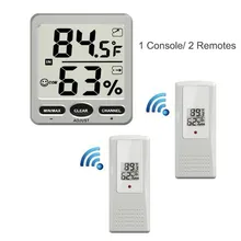 LCD Thermostat Digital 433MHz Wireless 8-Channel Indoor/Outdoor Thermo-hygrometer + Three Remote Sensors Thermometer Hygrometer