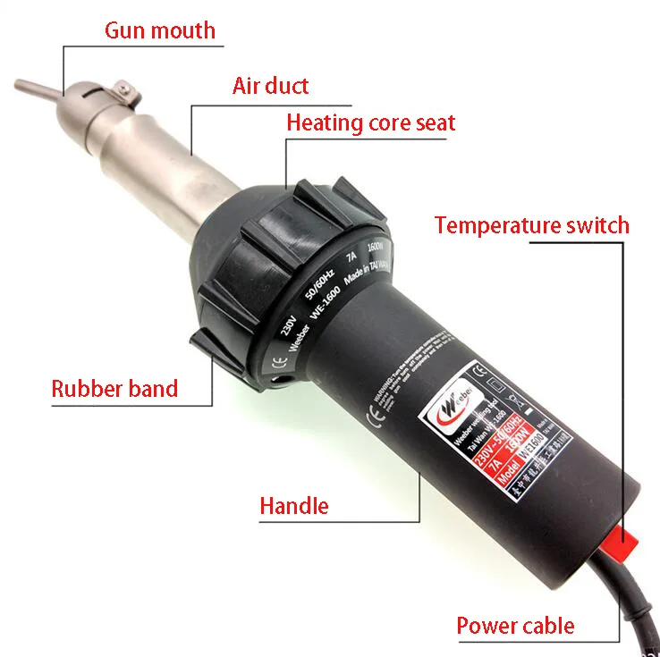 1600 Вт Пластик сварки факел ПВХ холст сварки пистолет пол сварщик 230 В
