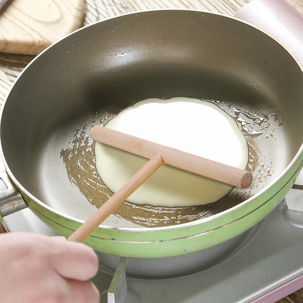 

2PCS Chinese Crepe Maker Pancake Batter Wooden Spreader Stick Home Kitchen Tool DIY Chinese Restaurant Canteen Specially Supplie