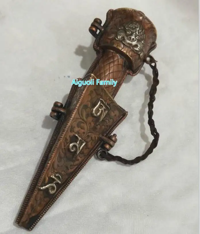 

Long 9 inch!!!Collectibles 100% Tibetan traditional items craft,Tibetan Buddhist worship apparatus copper Vajra/Sword