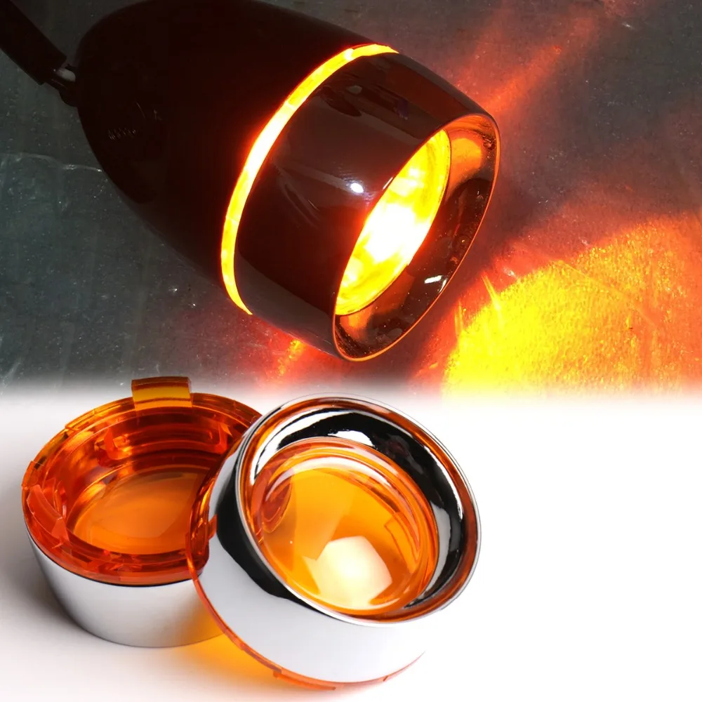 Front Visor Trim Ring oranged Turn Signal Light For Harley XL883 XL1200 Models Front Visor Trim Ring oranged Turn Signal Light For Harley XL883 XL1200 Models