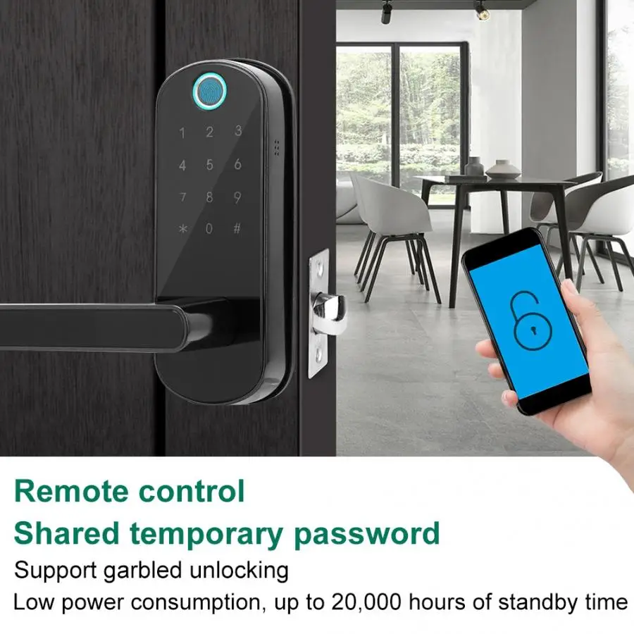 Smart Fingerprint Door Handle Lock App WIFI Smart Electronic Lock Touch Screen Locks Digital Code Keypad Deadbolt For Home Hotel