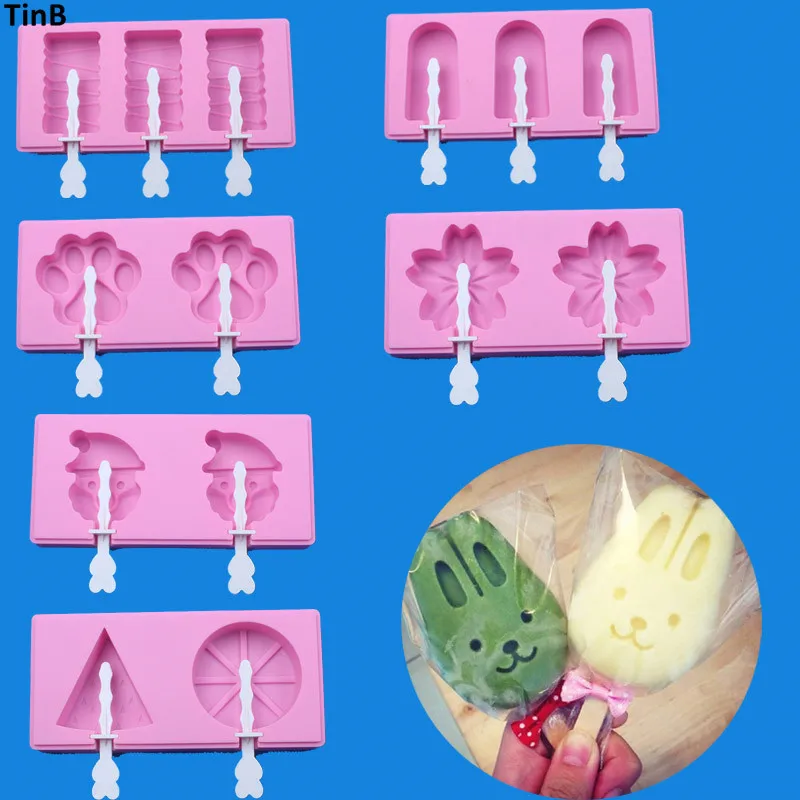

Silicone Freezer Ice Cream Mold Candy Bar Making Tool Popsicle Molds Children Pop Lolly Tray Ice Cube Maker With Popsicle Thick