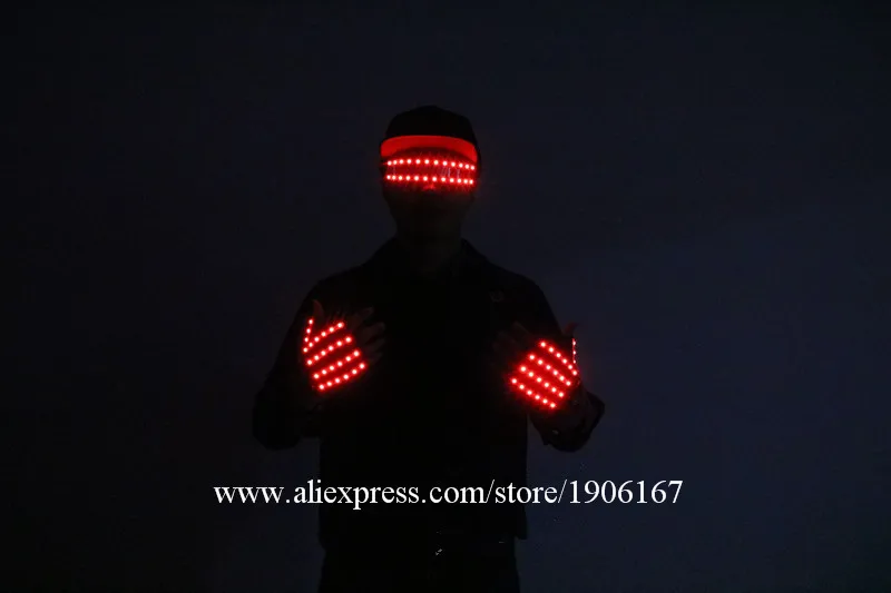 Personality LED Glowing Gloves Clothing Annual Meeting Stage Performance Performance Fluorescent Glasses Judy Dancing Props7