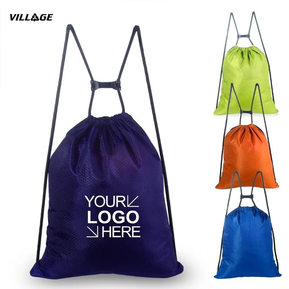 

100pcs/Lot Wholesale Waterproof Drawstring Bag Custom Logo Free