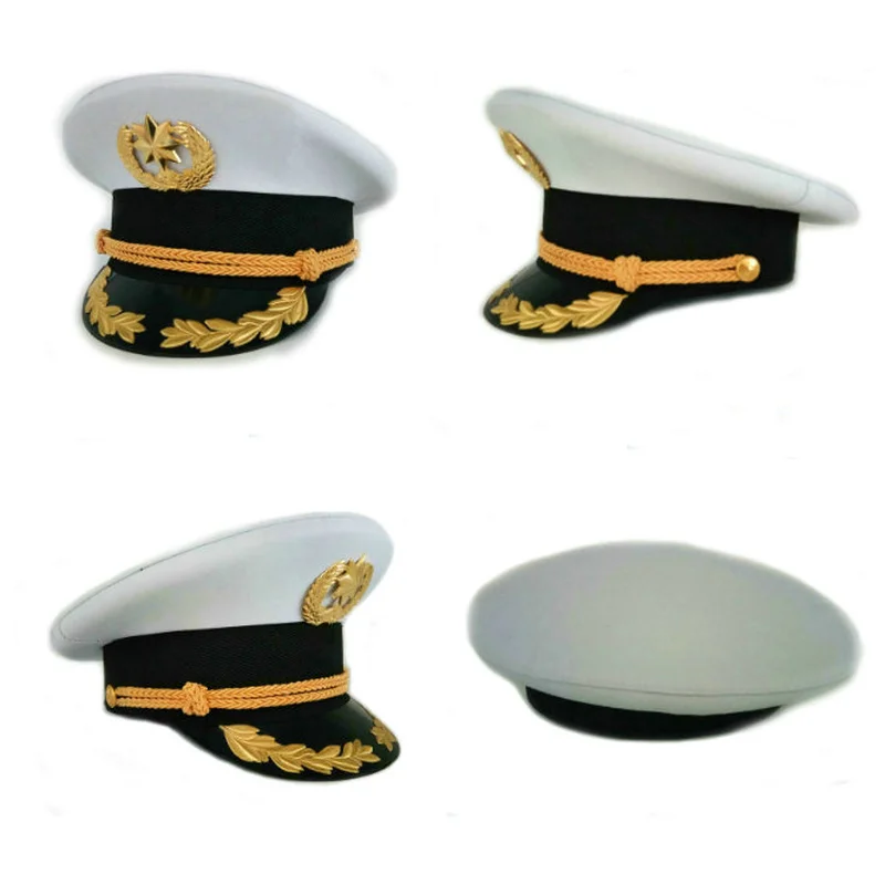 

Security White Big Cap Band White Big Cap Fashion Hats 2019 Woman and Men Military Hat Military Army Police Uniforms Captain Hat