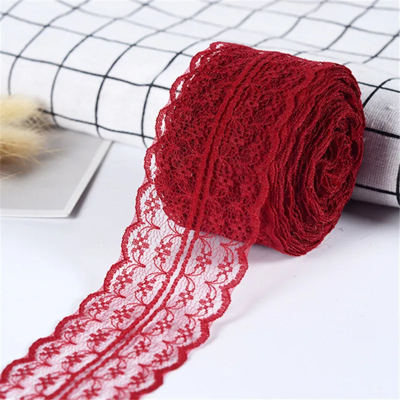 4-5CM-Lace-Ribbon-Tape-Trim-Fabric-DIY-Embroidered-Net-Cord-For-Sewing-Decoration-African-Lace