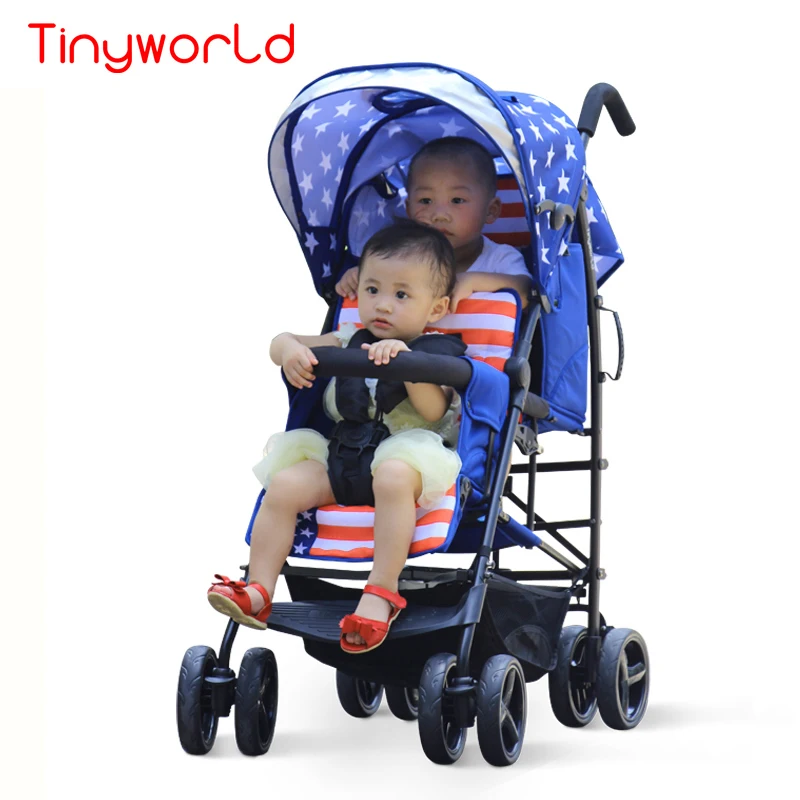 Portable Twins Stroller, Fold Kids 
