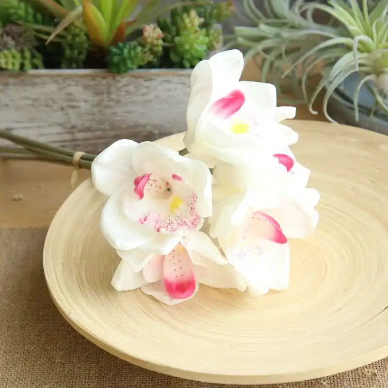 6 бутоны реалистичные искусственные орхидеи PU Cymbidium Magnolias букет поддельные цветы