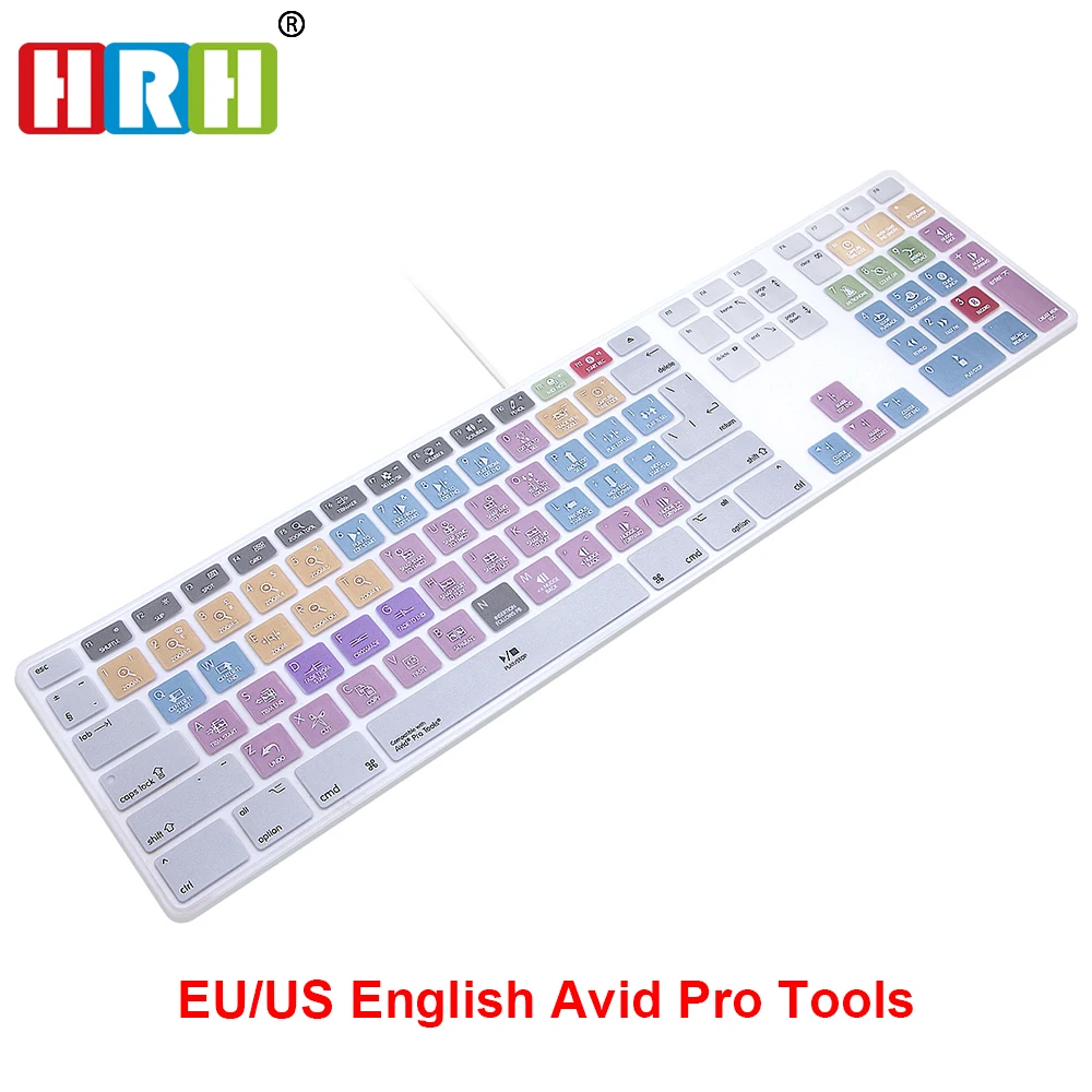 

HRH Avid Pro Tools Hotkey Shortcut Keyboard Cover Skin For Apple Keyboard Numeric Keypad Wired USB for iMac G6 Desktop PC Wired