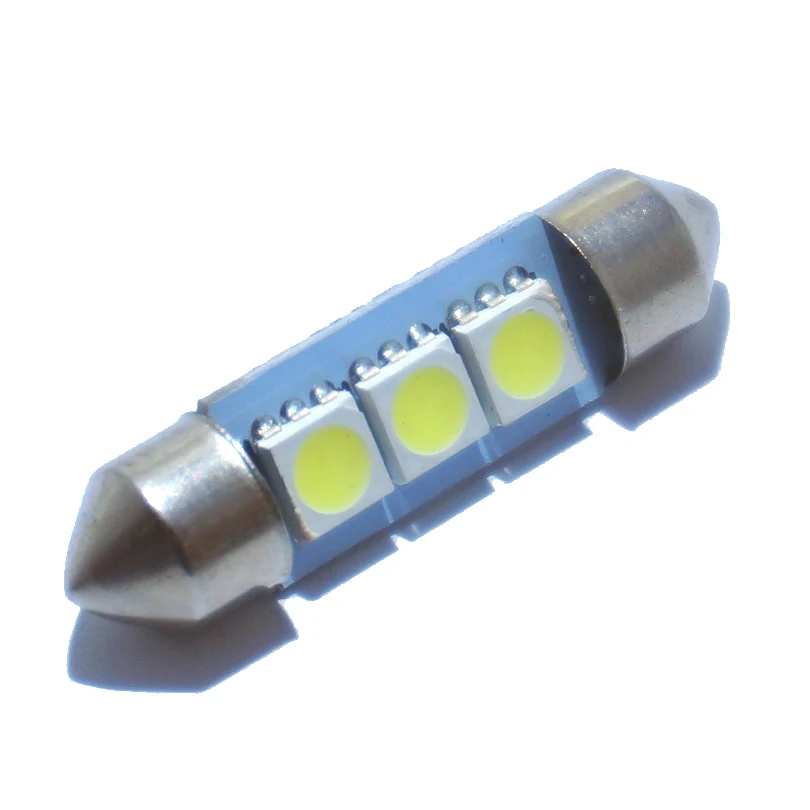 100 шт. 36 мм 39 41 DC 12 В Festoon C5W 3022 3021 3175 6428 6430 белый 3 SMD 5050 светодиодный внутренний купол