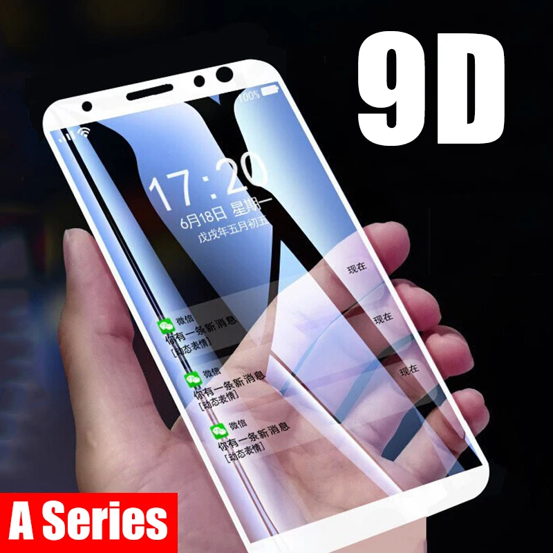 

9D protective tempered glass on the for Samsung Galaxy A6 A8 Plus A7 A9s A9 2018 A3 A5 2017 A70 A80 A90 2019 9H screen protector