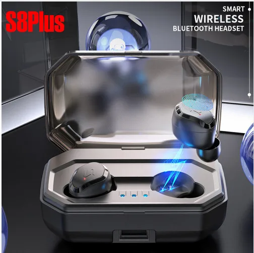 

SITU S8 Plus wireless Bluetooth 5.0 Earphone Headset waterproof True Touch Headset with power bank for phones PC Twins Earbuds