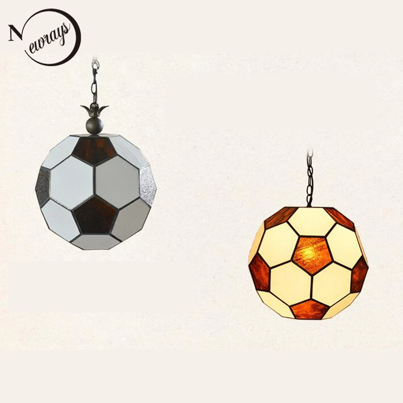 Modern novelty football glass pendant lamp LED E27 220V lustre pendant Light For living room bedroom restaurant hallway cafe bar Modern novelty football glass pendant lamp LED E27 220V lustre pendant Light For living room bedroom restaurant hallway cafe bar