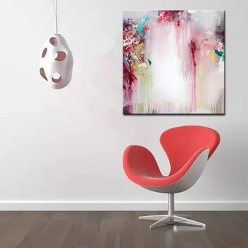 

Beautiful Flowers Abstract Oil Painting Acrylic on Canvas 100% Handpainted Newest Design for Living Room Decoration No Frame