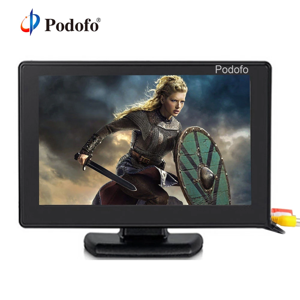 

Podofo 4.3" Color TFT LCD 2-Channel Video Input Display Monitor Screen CCTV Security Surveillance For DVD VCD Security Monitor