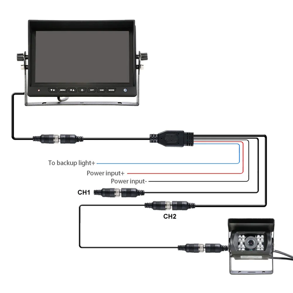 Accfly 1/3 SONY CCD 4 pin car backup reverse rear view camera for Trucks bus Caravan Excavator RV Trailer Full HD 1080p