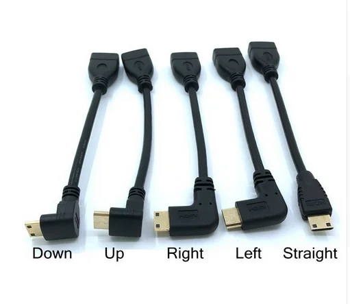 

90 Degree Down/Up/ Left/Right Angled Mini HDMI Male to HDMI Female Adapter Cable