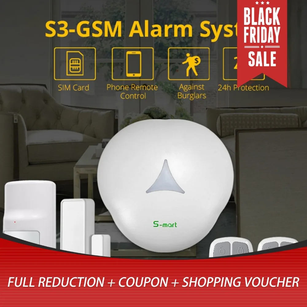 

GS-S3-GSM Smart WIFI GSM Alarm System 433mhz Anti-theft Alarm Sensor Kit/Set Home Security APP Remote Control Voice Alert