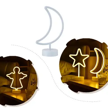 

LED Table Lamps Neon Styling Night Lights Type Base Warm White Pineapple / Angel / Moon / Stars Shape Decoration Bedside Light