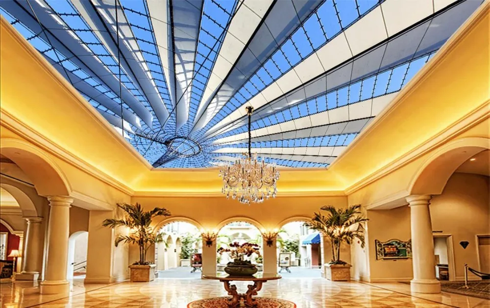 3d Ceiling Wallpaper European Architecture Bedroom Wallpaper