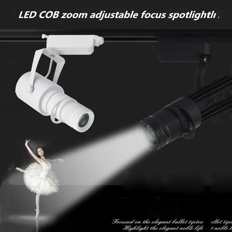 

Led track lights restaurant KTV bar background clothing store stage exhibition hall projection zoom track light rail